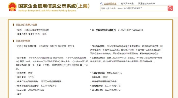 截圖自國家企業(yè)信用信息公示系統(tǒng)(上海)官網(wǎng)