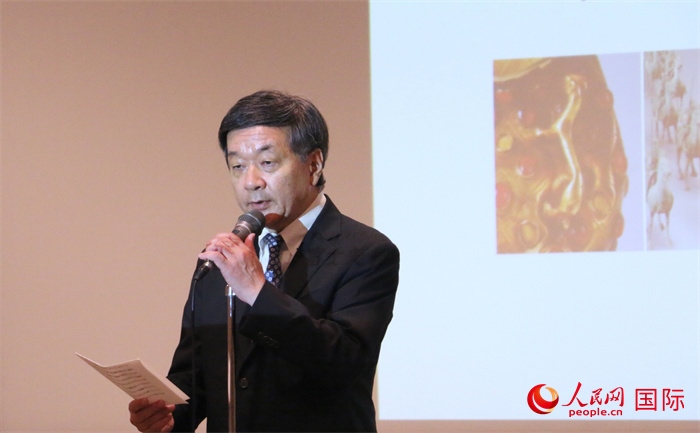 主辦方代表、富士美術館館長五木田聰致辭。（人民網 許可攝）