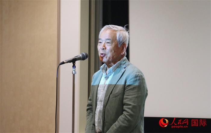 展覽名譽顧問、日本前文化廳長官青柳正規(guī)致辭。（人民網 許可攝）