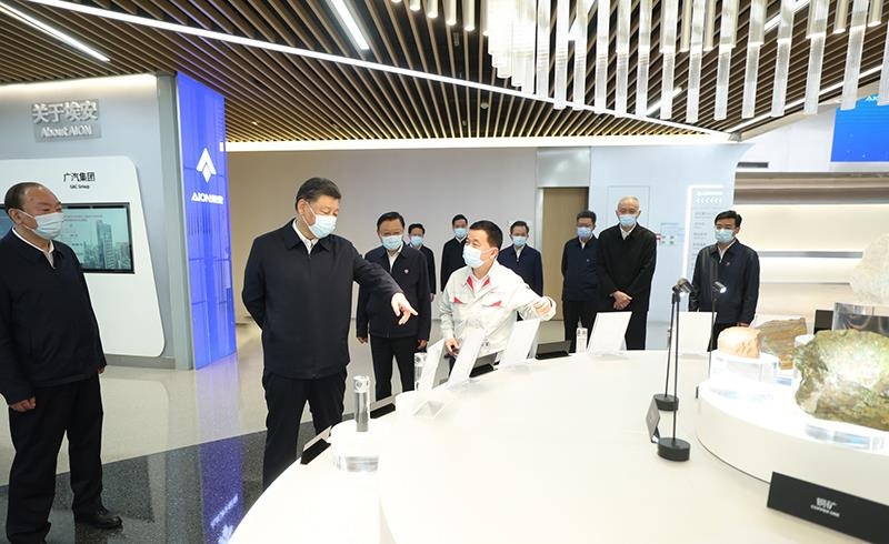 2023年4月12日，習(xí)近平總書記在廣東廣汽埃安新能源汽車股份有限公司考察。