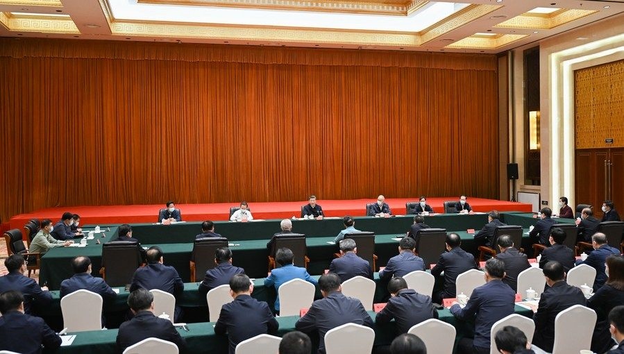  2023年6月8日上午，習(xí)近平在呼和浩特聽(tīng)取內(nèi)蒙古自治區(qū)黨委和政府工作匯報(bào)并發(fā)表重要講話。
