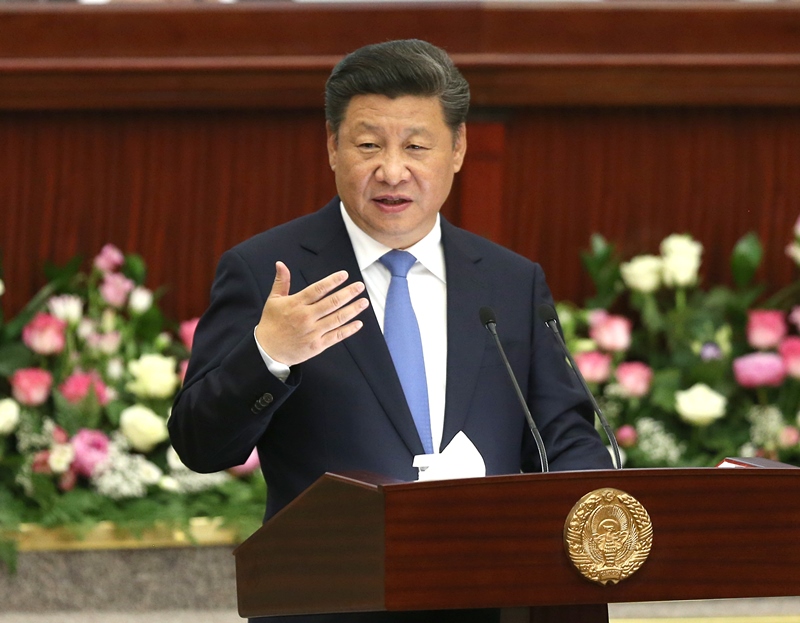 2016年6月22日，國家主席習(xí)近平在塔什干烏茲別克斯坦最高會(huì)議立法院發(fā)表題為《攜手共創(chuàng)絲綢之路新輝煌》的重要演講。