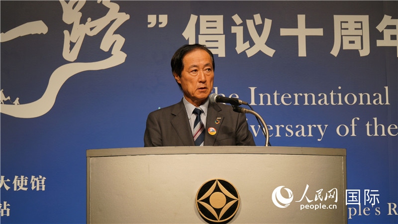 日本經(jīng)團(tuán)聯(lián)副會(huì)長(zhǎng)佐藤康博發(fā)言。人民網(wǎng) 蔣曉辰攝