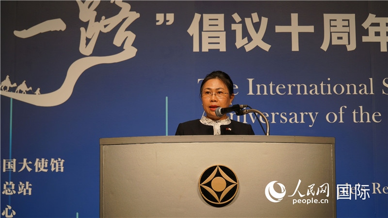 老撾駐日大使安拉萬發(fā)言。人民網(wǎng) 蔣曉辰攝