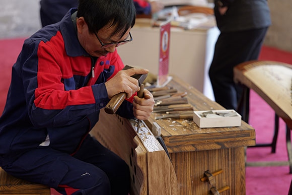 蘭考古箏制作展示。中央音樂(lè)學(xué)院供圖