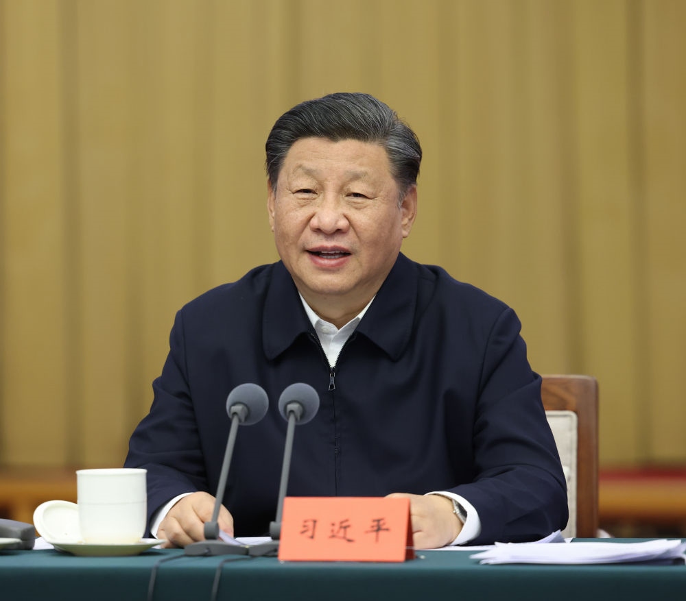 2021年10月22日下午，中共中央總書記、國家主席、中央軍委主席習近平在山東省濟南市主持召開深入推動黃河流域生態(tài)保護和高質(zhì)量發(fā)展座談會并發(fā)表重要講話。新華社記者 謝環(huán)馳 攝