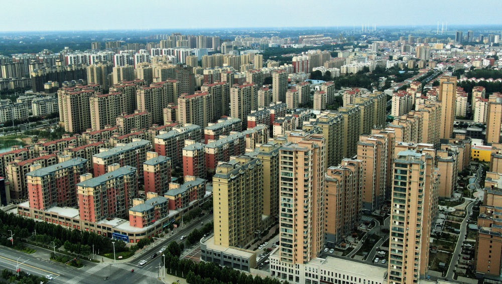 這是2021年6月23日拍攝的蘭考縣縣城（無人機(jī)照片）。新華社記者 李安 攝