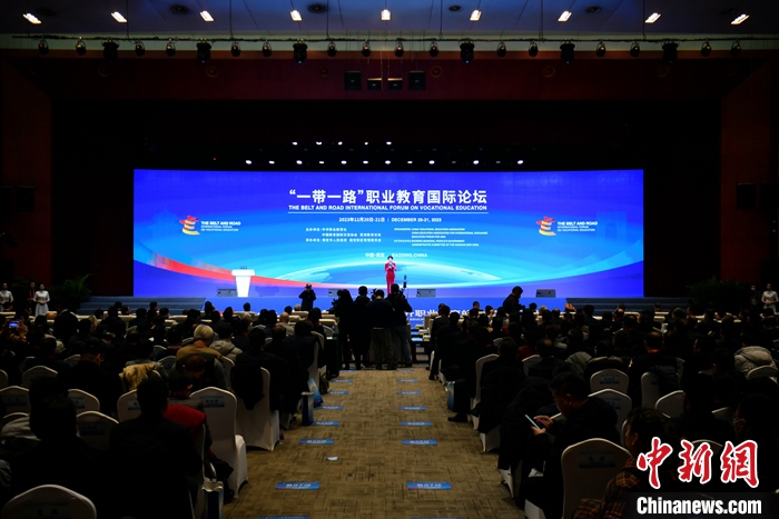 圖為 “一帶一路”職業(yè)教育國(guó)際論壇現(xiàn)場(chǎng)。 中新社記者 韓冰 攝