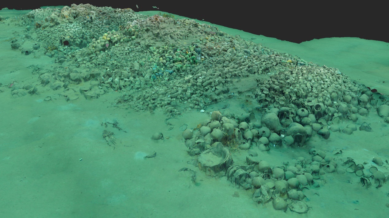 南海西北陸坡一號沉船遺址核心區(qū)三維圖。國家文物局供圖