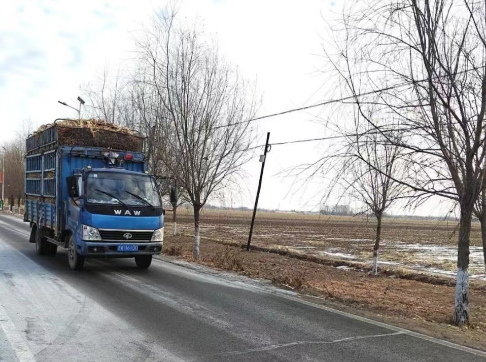 貨車行駛在公主嶺市農(nóng)村公路上。公主嶺市委宣傳部供圖