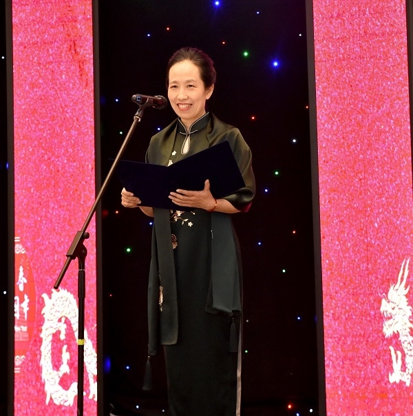 中國(guó)駐阿拉木圖總領(lǐng)事蔣薇致辭。中國(guó)駐阿拉木圖總領(lǐng)館供圖
