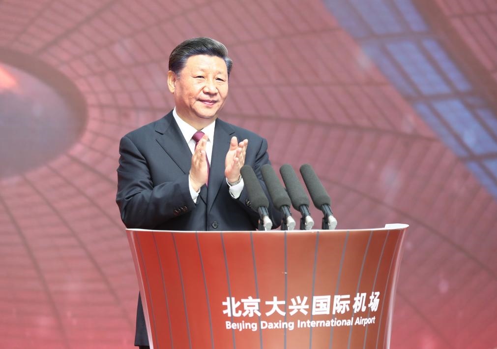2019年9月25日，習(xí)近平總書記出席北京大興國際機(jī)場投運(yùn)儀式并宣布機(jī)場正式投入運(yùn)營。新華社記者 鞠鵬 攝