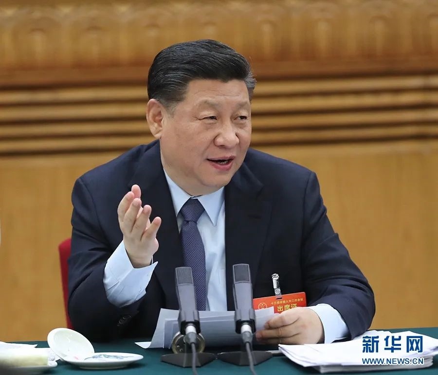 2019年3月7日，習(xí)近平參加十三屆全國人大二次會議甘肅代表團的審議。新華社記者 鞠鵬 攝