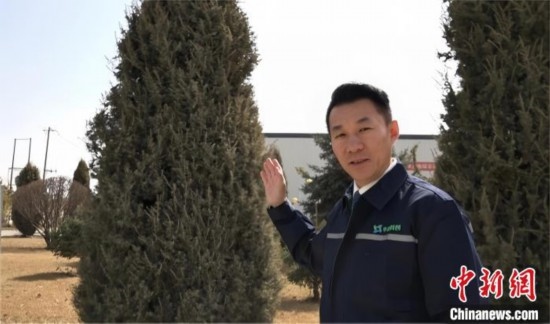 圖為王佐向記者介紹自己的新能源綠電廠區(qū)。白先森 攝