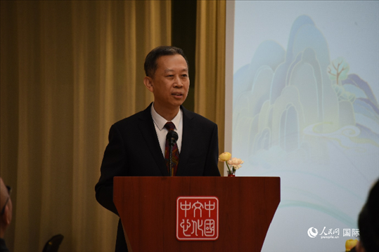 中國(guó)駐瑞典大使崔愛(ài)民致辭。人民網(wǎng)記者 殷淼攝