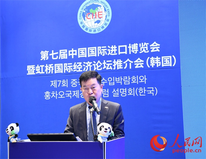韓國貿(mào)易協(xié)會專務(wù)理事金高鉉發(fā)言。 人民網(wǎng) 程安康攝