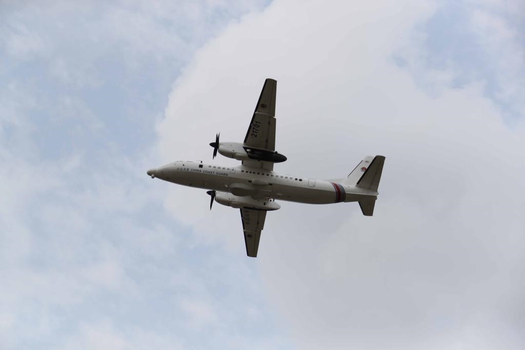 圖為5月14日海警飛機(jī)在休漁海域進(jìn)行空中巡查。（中國海警局南海分局供圖）