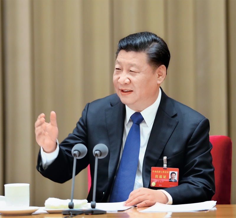 2017年12月18日至20日，中央經(jīng)濟工作會議在北京舉行。中共中央總書記、國家主席、中央軍委主席習近平發(fā)表重要講話。 新華社記者 謝環(huán)馳/攝