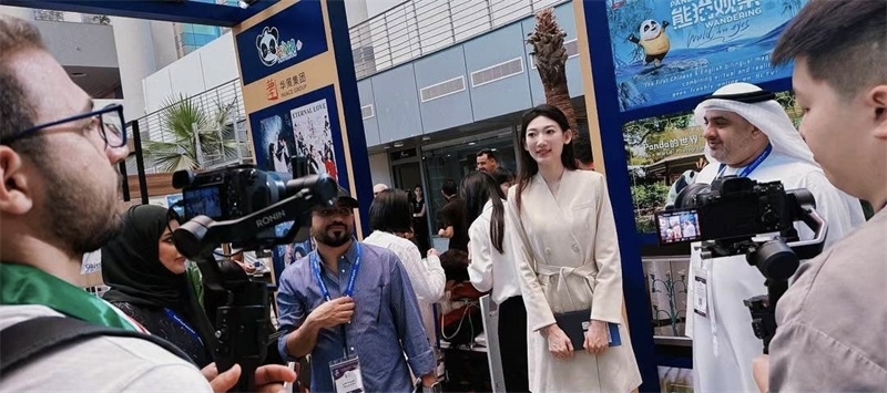 中國聯(lián)合展臺引發(fā)阿拉伯媒體關(guān)注。主辦方供圖