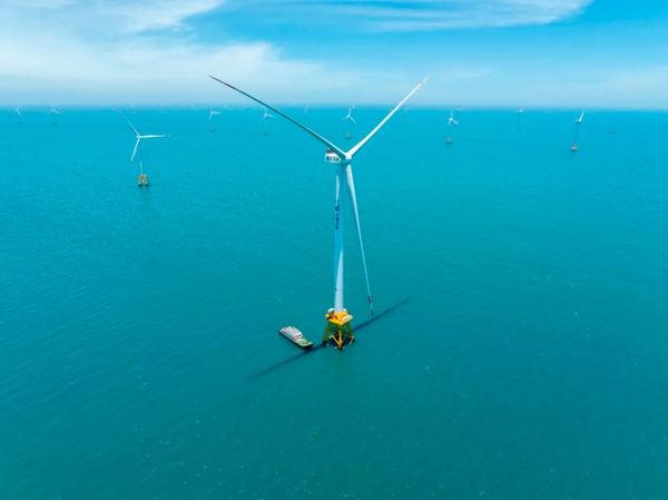 全球首臺16兆瓦海上風電機組于2023年6月并網(wǎng)發(fā)電。韓磊攝