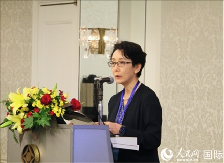 日本貿(mào)易振興機(jī)構(gòu)（JETRO）企劃部海外地區(qū)戰(zhàn)略主管日向裕彌致辭。人民網(wǎng) 許可攝