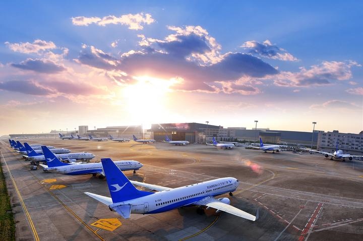 這是如今廈門航空的機隊照片。（廈門航空有限公司供圖）