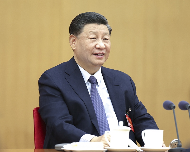 2022年10月17日，習(xí)近平同志參加黨的二十大廣西代表團討論。