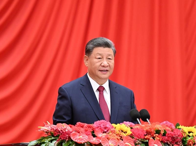 △2024年9月30日，慶祝中華人民共和國成立75周年招待會在北京人民大會堂隆重舉行。習近平總書記出席招待會并發(fā)表重要講話。
