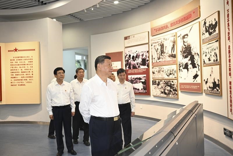 △2024年10月15日，習近平總書記在福建漳州市東山縣谷文昌紀念館考察。