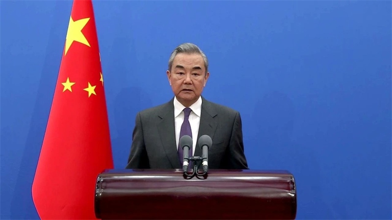 中共中央政治局委員、中央外辦主任王毅發(fā)表視頻致辭。主辦方供圖