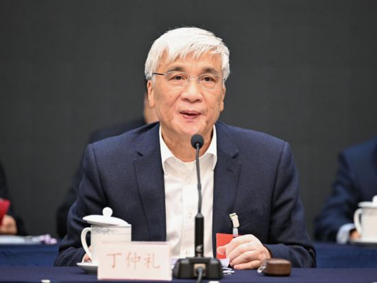 全國人大常委會(huì)副委員長、歐美同學(xué)會(huì)會(huì)長丁仲禮作工作報(bào)告