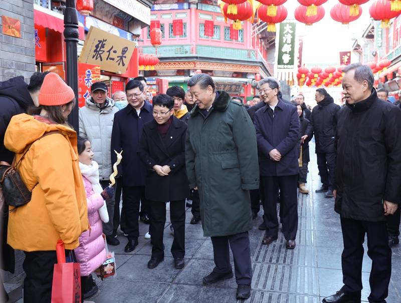 2024年2月1日，習(xí)近平總書記在天津古文化街考察。