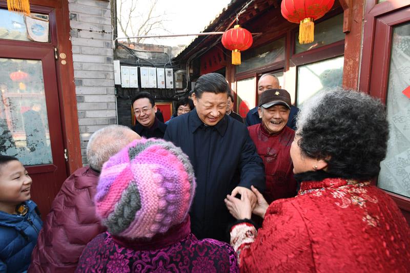 2019年2月1日，習(xí)近平總書記來到北京前門東區(qū)草廠四條胡同看望慰問群眾。