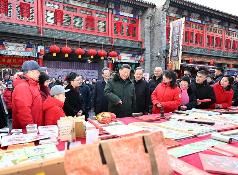 2024年2月1日，習(xí)近平總書記在天津古文化街考察。