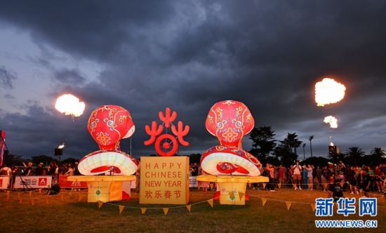 圖為游客在2025年奧克蘭元宵燈節(jié)游覽。（圖片由奧克蘭中國文化中心提供）