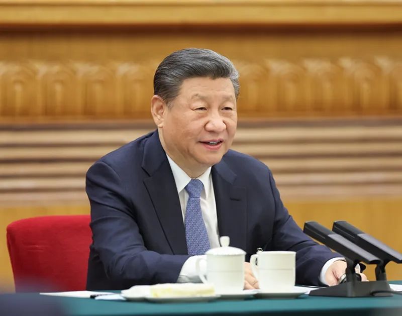 2024年3月5日，習近平參加他所在的十四屆全國人大二次會議江蘇代表團審議。新華社記者 鞠鵬 攝