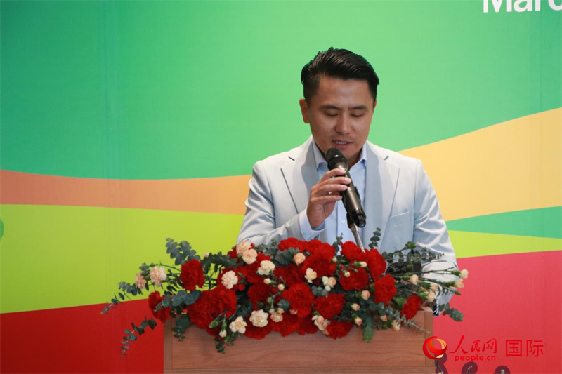 泰國華人青年商會(huì)會(huì)長刁刻佳發(fā)表講話。朱瀟逸攝