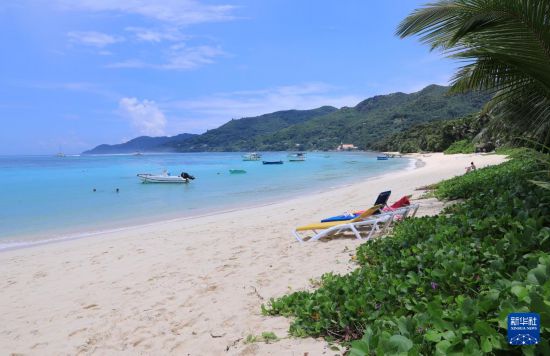 3月19日，游客在塞舌爾馬埃島海邊休閑。新華社記者 董江輝 攝