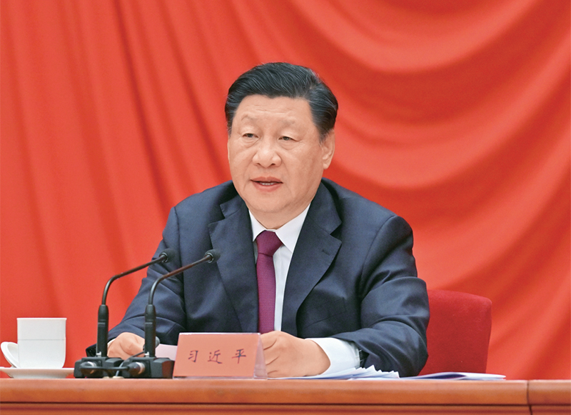 2022年5月10日，慶祝中國共產(chǎn)主義青年團(tuán)成立100周年大會在北京人民大會堂隆重舉行。中共中央總書記、國家主席、中央軍委主席習(xí)近平在大會上發(fā)表重要講話。 新華社記者 岳月偉/攝