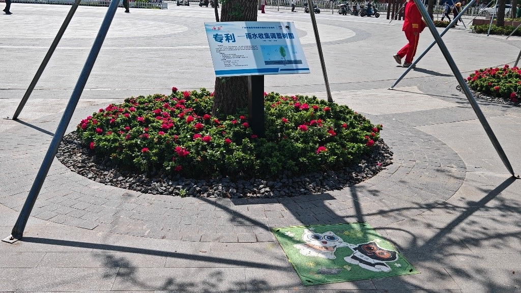 廣安“雨水收集調(diào)蓄樹池”，已在市內(nèi)公園落地運用。受訪者供圖
